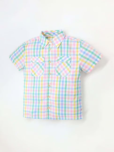 Boy Half Shirt Multicolor Checked