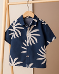 Boy Half Shirt Blue Flower
