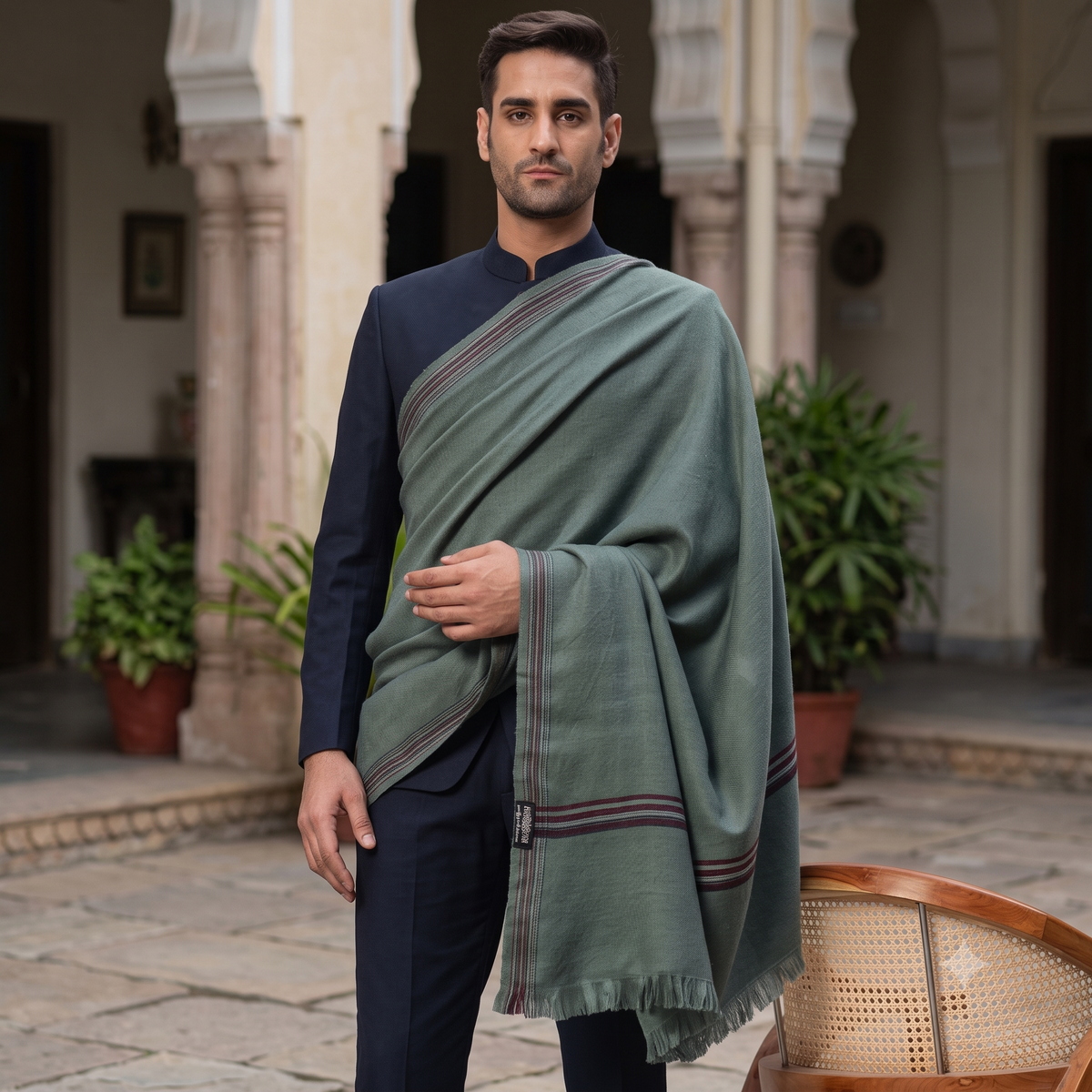 Men's Winter Gray Shawl Loi